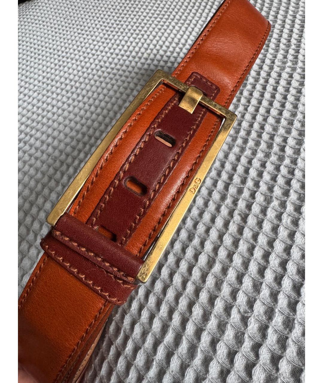 DOLCE&GABBANA Коричневый кожаный ремень, фото 5