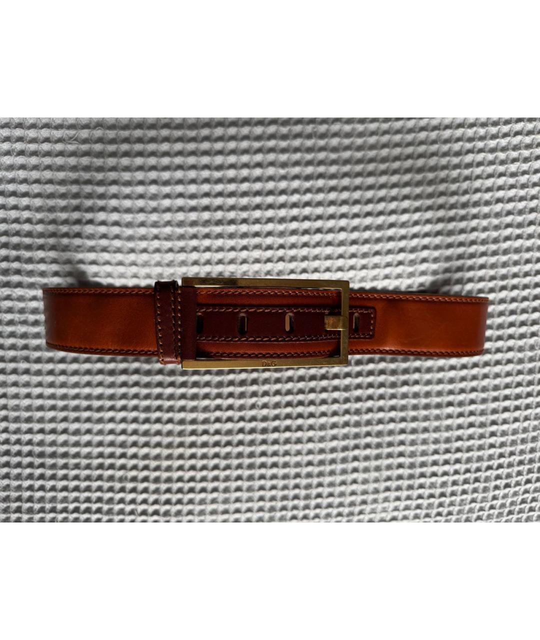 DOLCE&GABBANA Коричневый кожаный ремень, фото 8