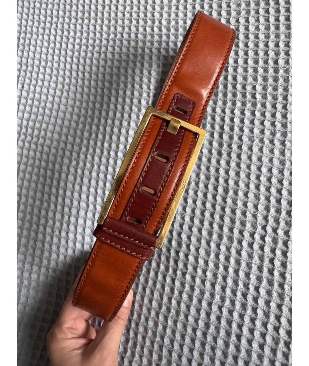 DOLCE&GABBANA Коричневый кожаный ремень, фото 2