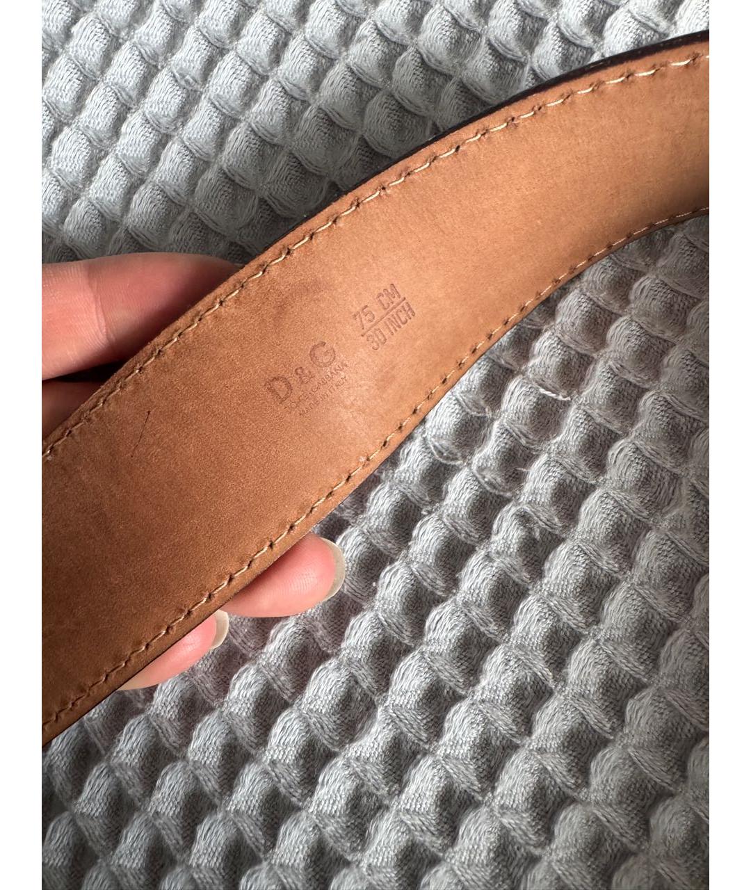 DOLCE&GABBANA Коричневый кожаный ремень, фото 7