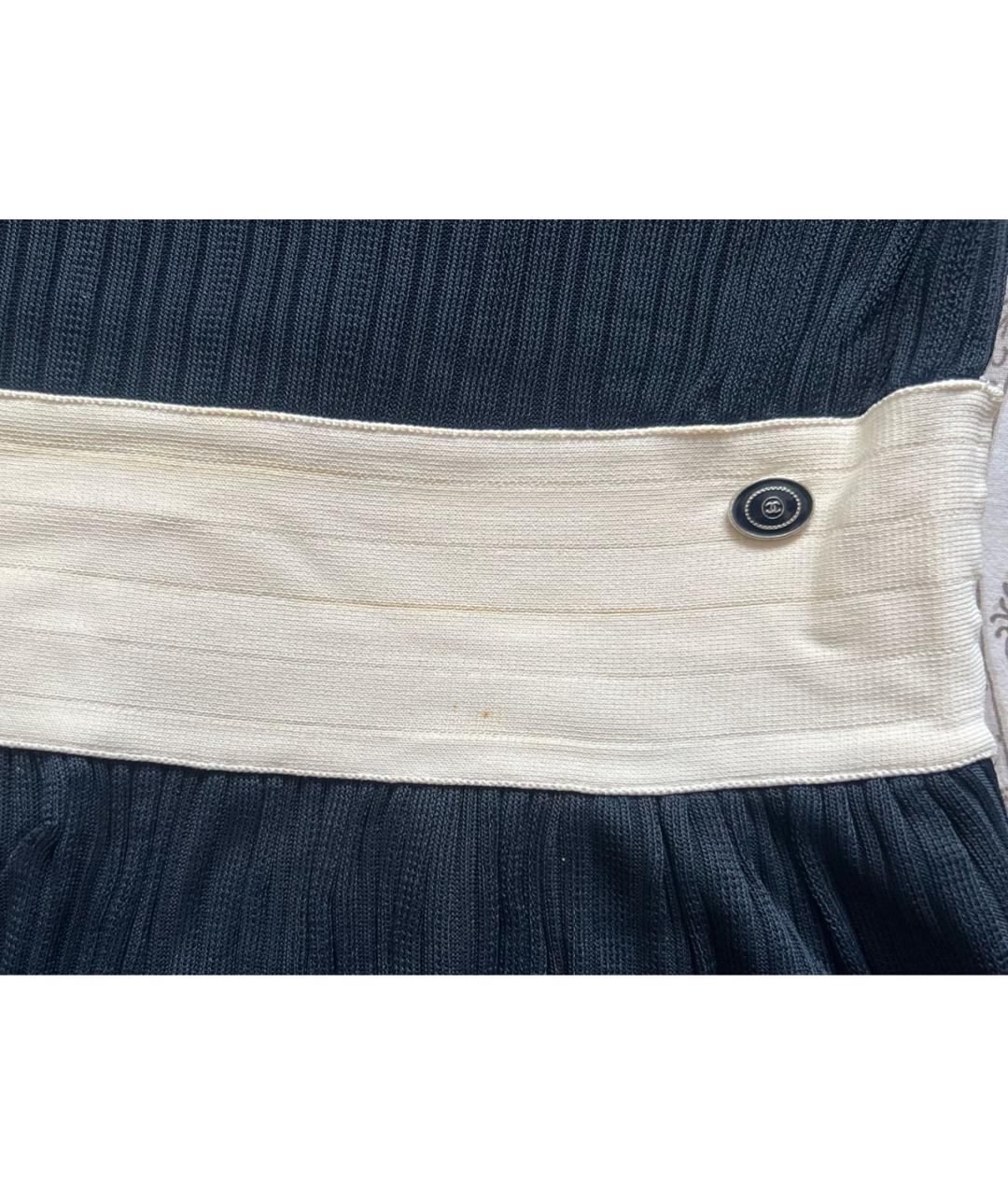 CHANEL Темно-синее вискозное платье, фото 4