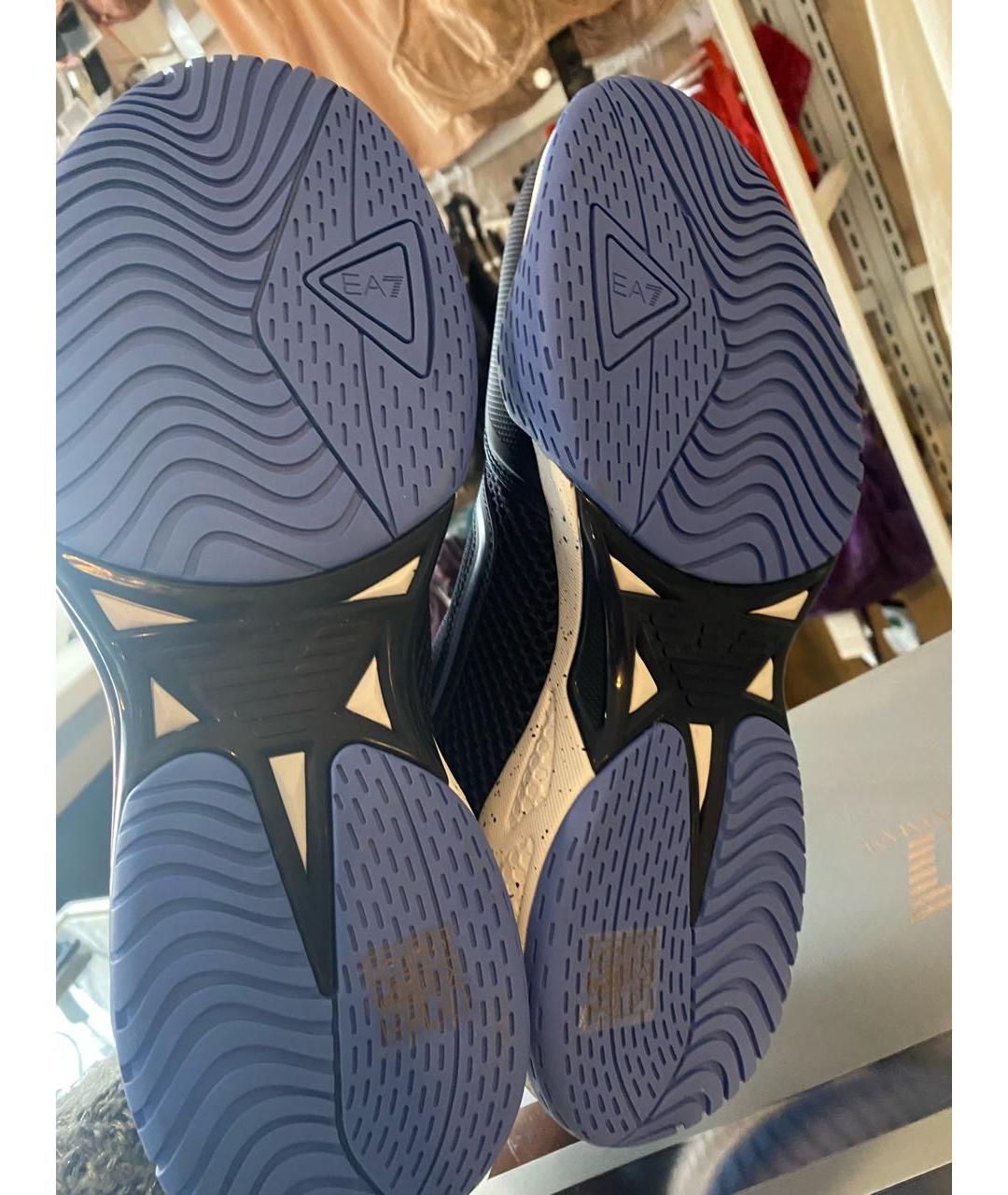 EA7 Черные текстильные низкие кроссовки / кеды, фото 5