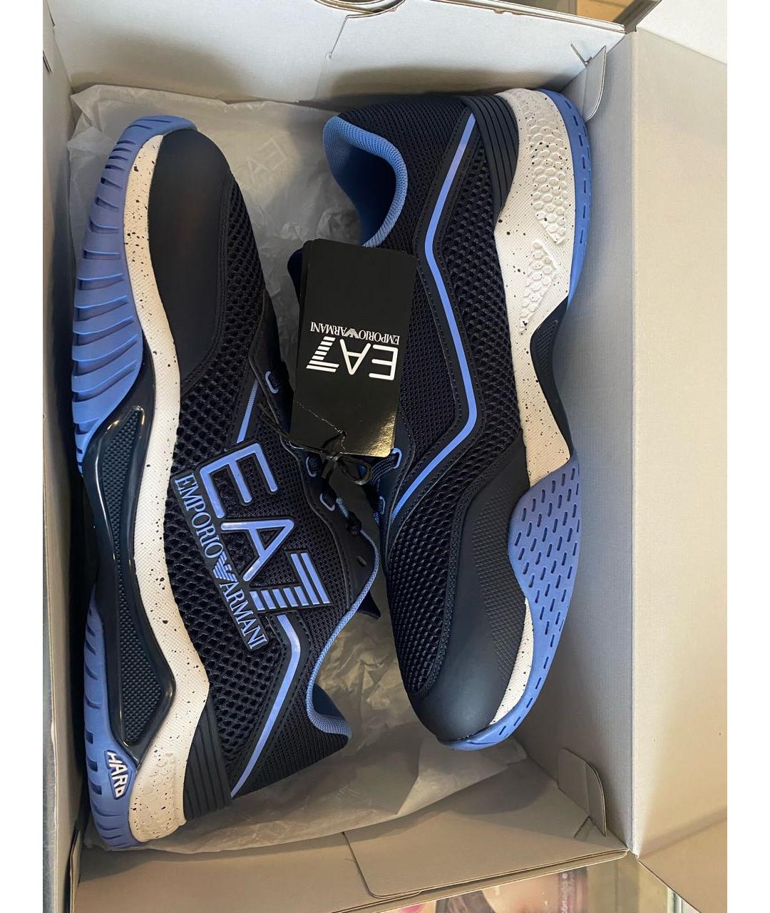 EA7 Черные текстильные низкие кроссовки / кеды, фото 2