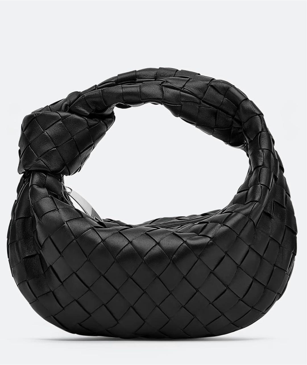 BOTTEGA VENETA Черная кожаная сумка с короткими ручками, фото 5