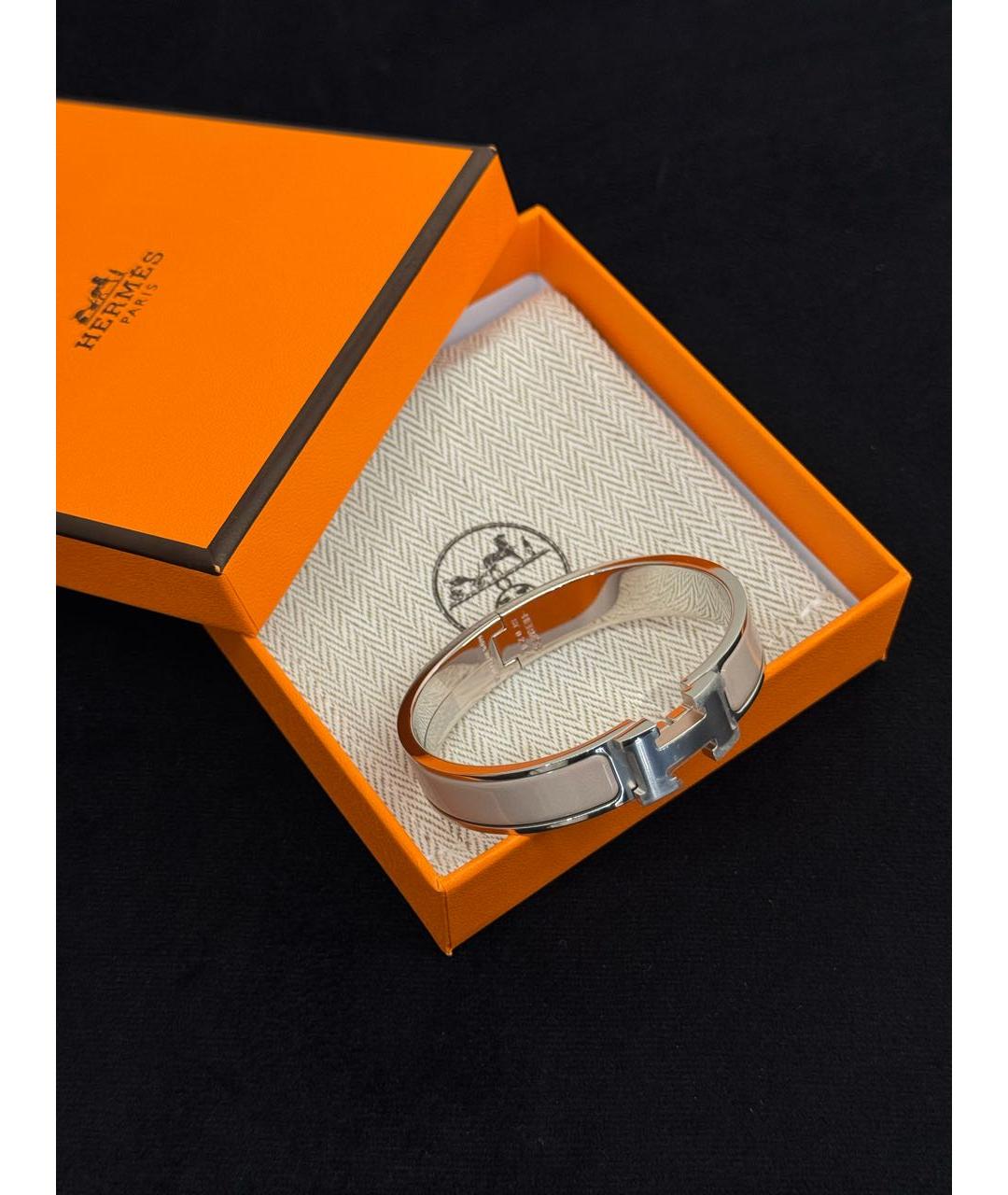 HERMES Бежевый металлический браслет, фото 2