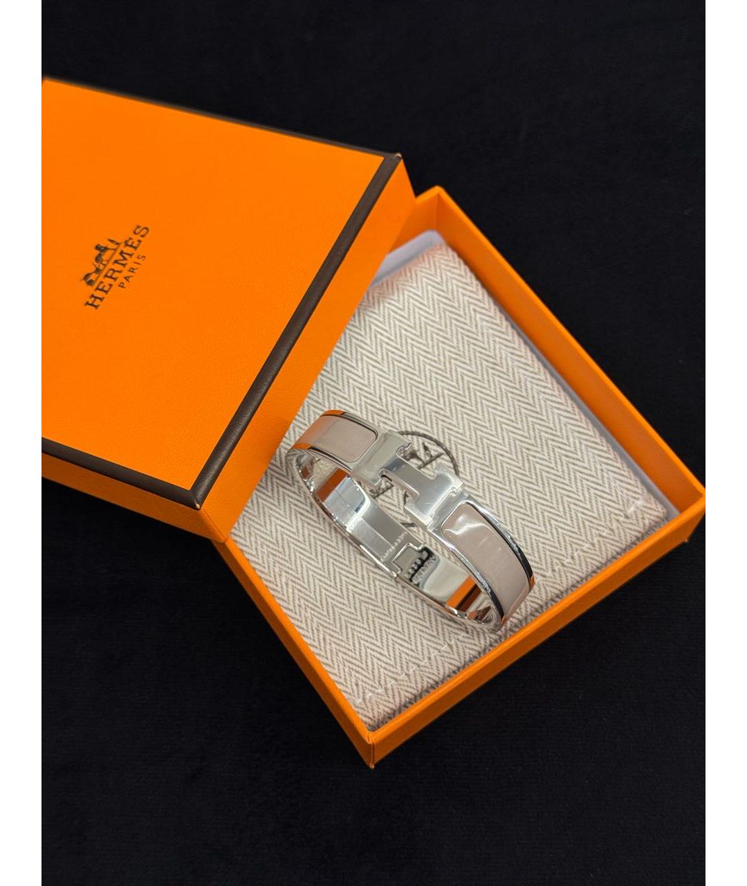 HERMES Бежевый металлический браслет, фото 3