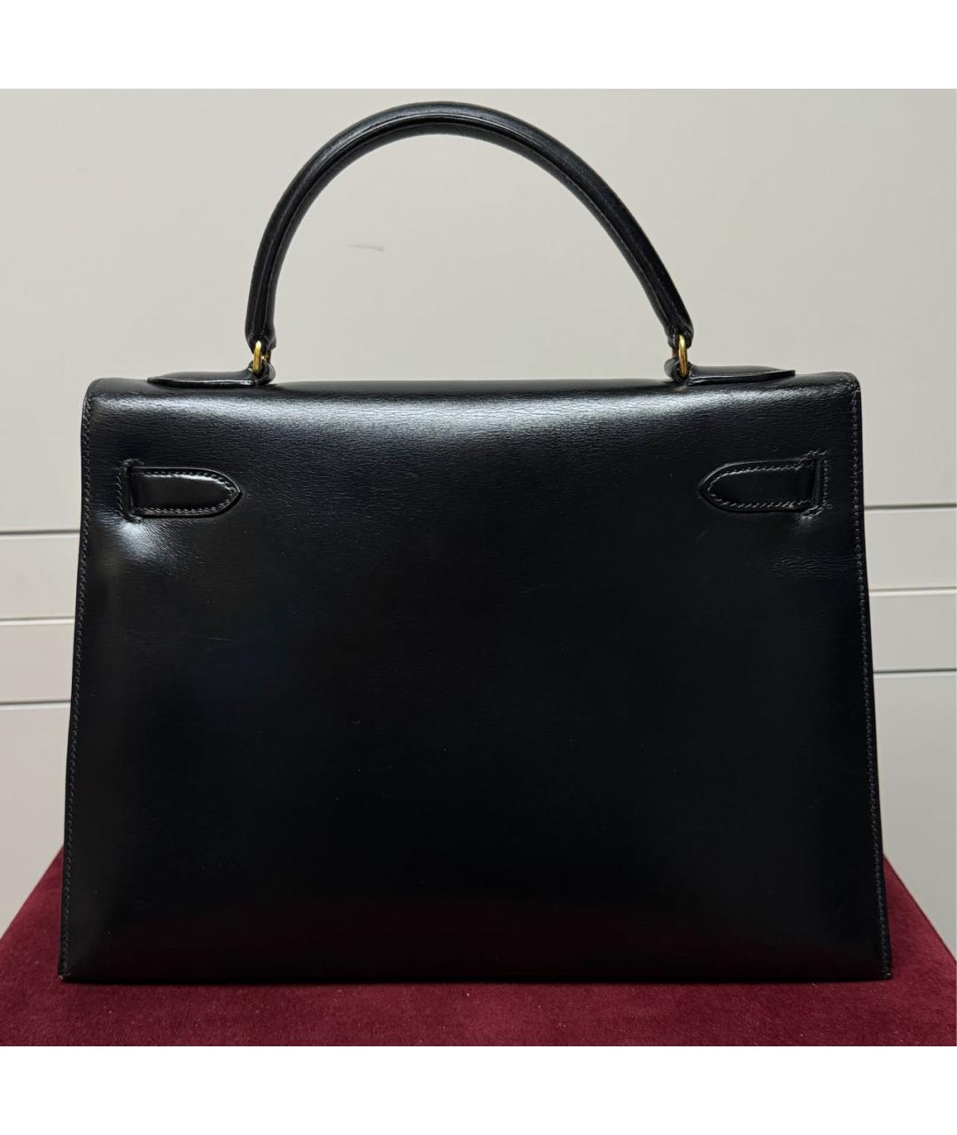 HERMES Черная кожаная сумка с короткими ручками, фото 7