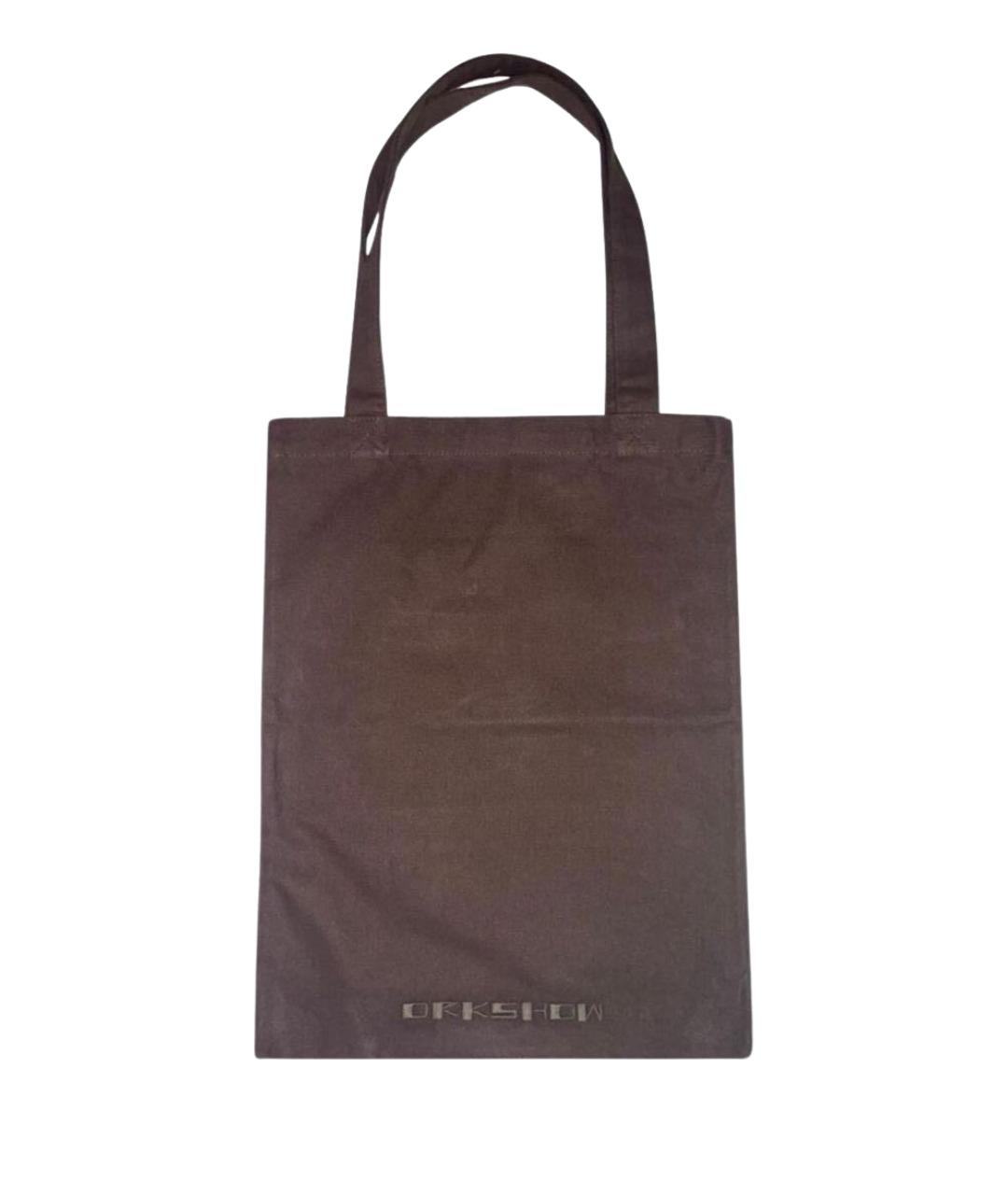 RICK OWENS DRKSHDW Коричневая хлопковая сумка тоут, фото 1