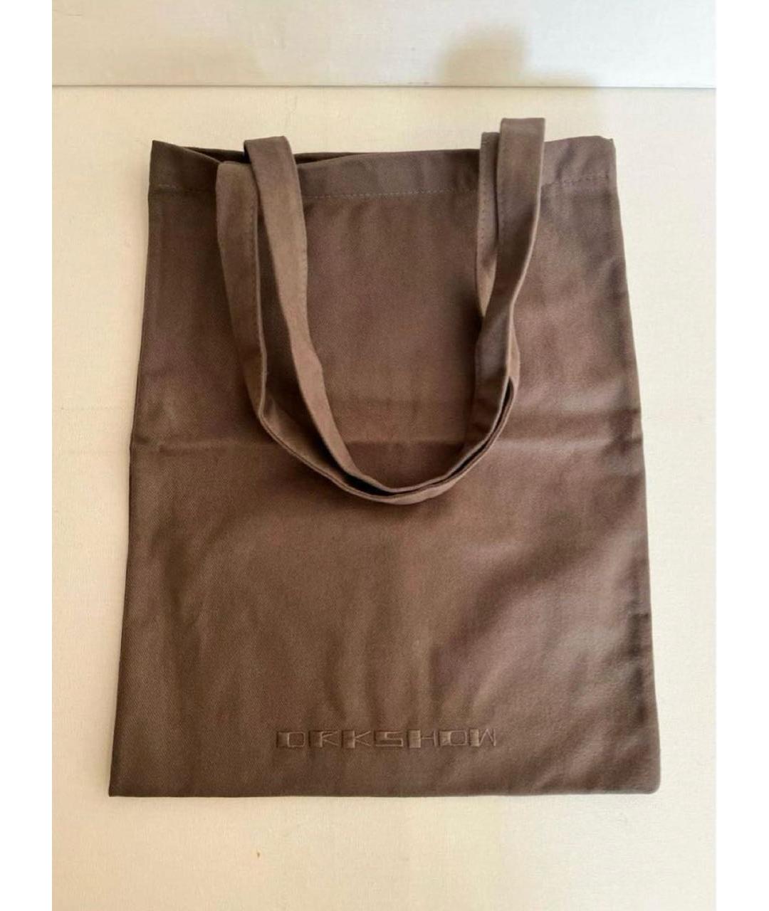 RICK OWENS DRKSHDW Коричневая хлопковая сумка тоут, фото 7