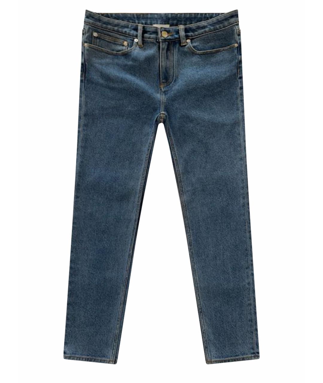 BURBERRY Голубые хлопко-эластановые джинсы слим, фото 1