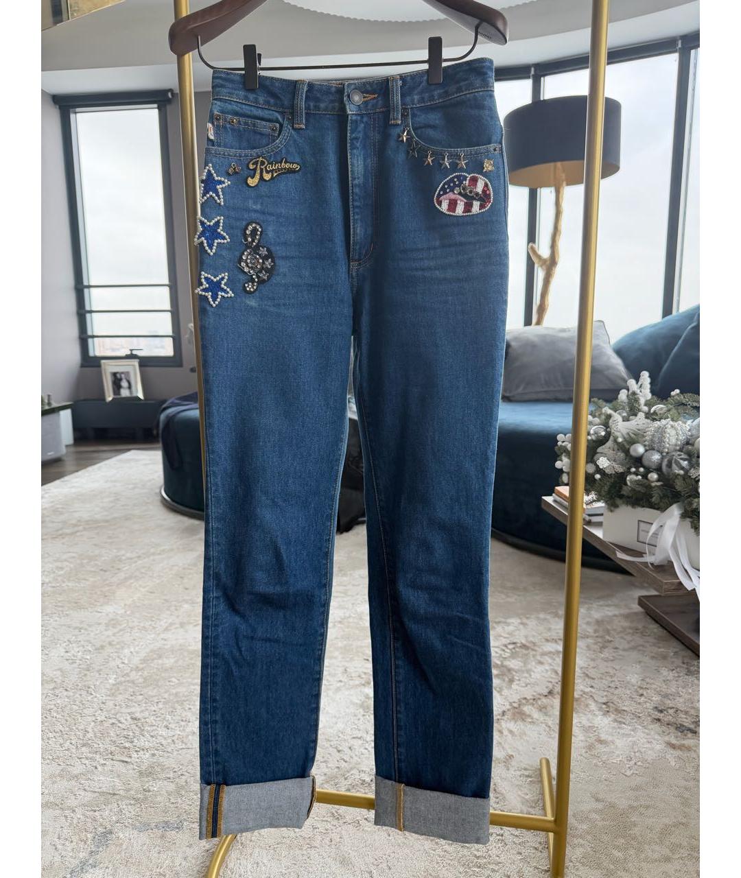 MARC JACOBS Синие хлопковые прямые джинсы, фото 6