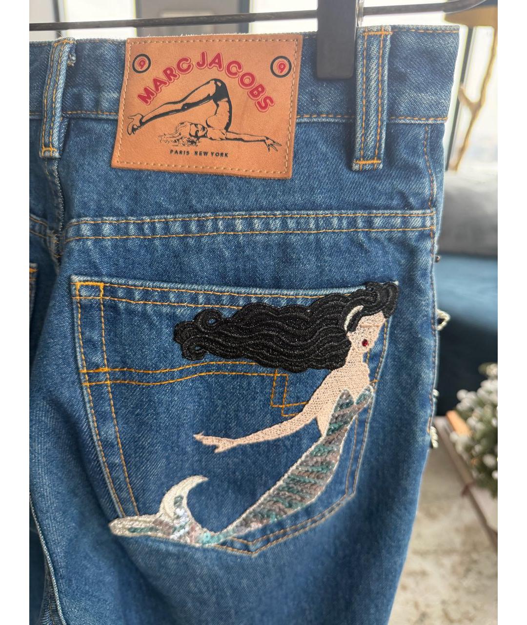 MARC JACOBS Синие хлопковые прямые джинсы, фото 3