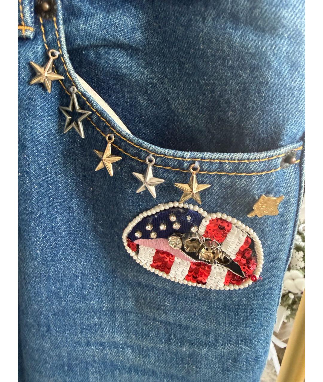 MARC JACOBS Синие хлопковые прямые джинсы, фото 5