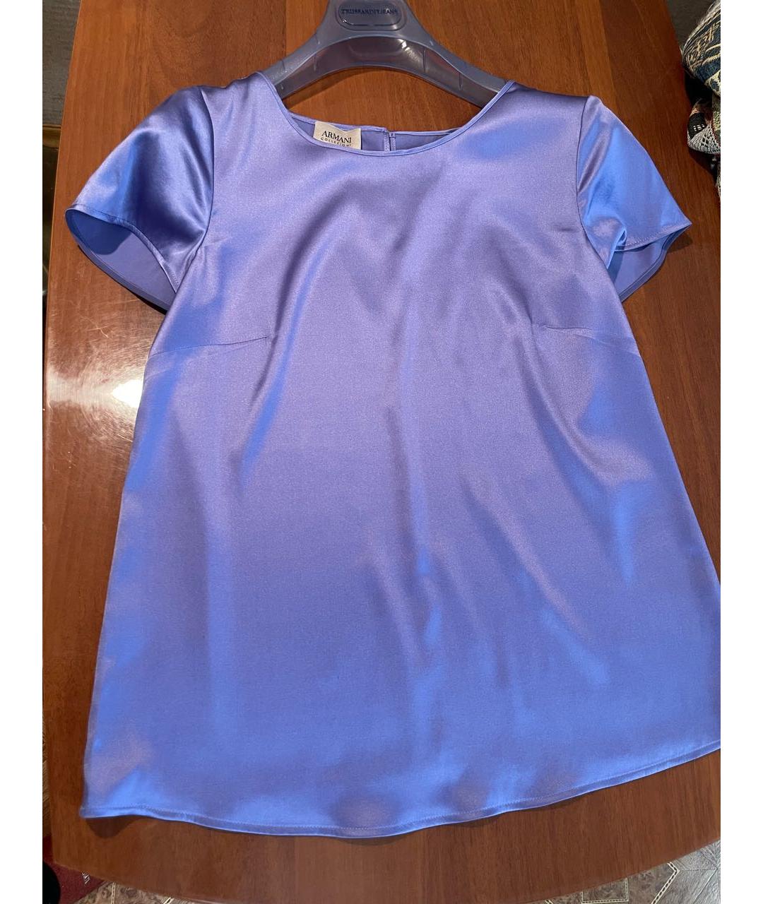 ARMANI COLLEZIONI Фиолетовая шелковая блузы, фото 7