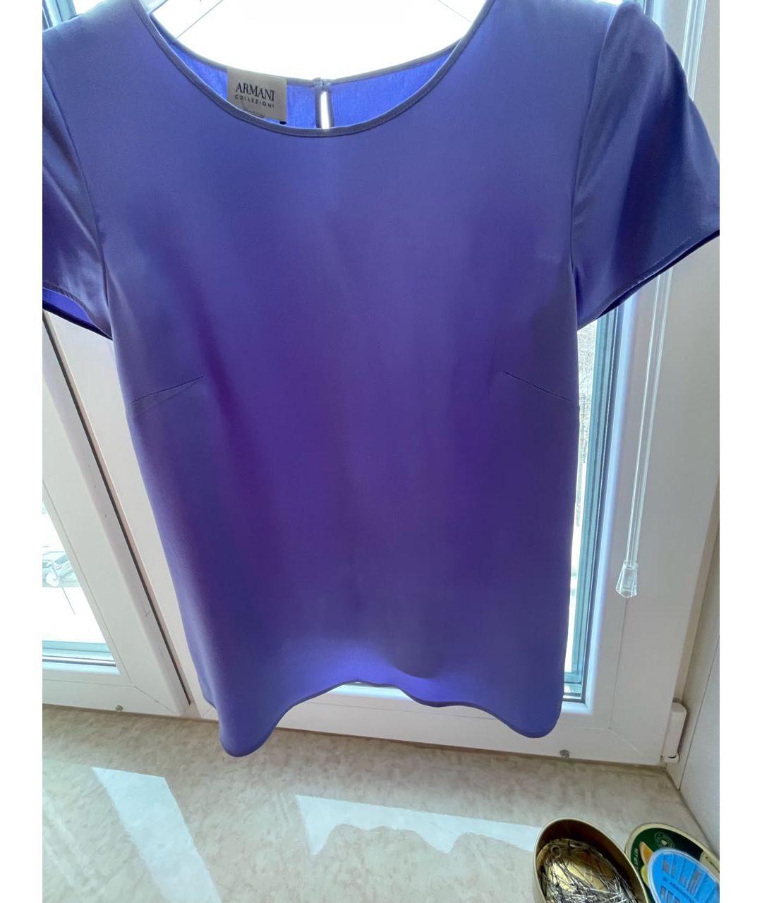 ARMANI COLLEZIONI Фиолетовая шелковая блузы, фото 4