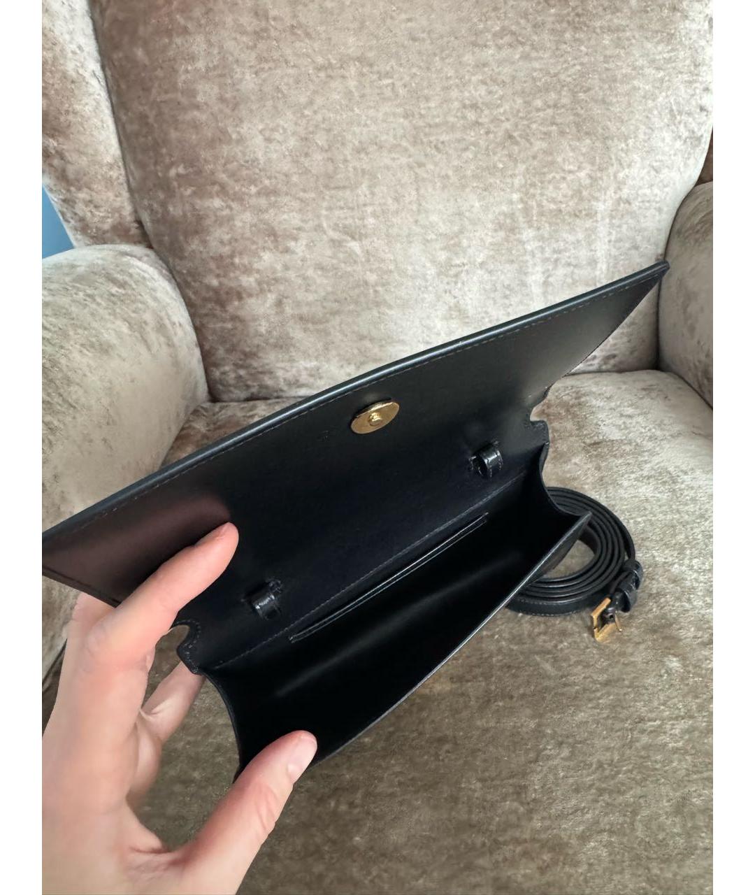 SAINT LAURENT Черная кожаная сумка через плечо, фото 8