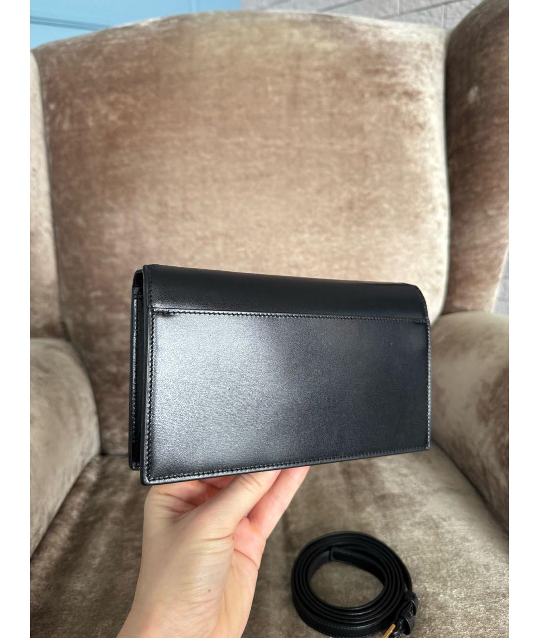 SAINT LAURENT Черная кожаная сумка через плечо, фото 4