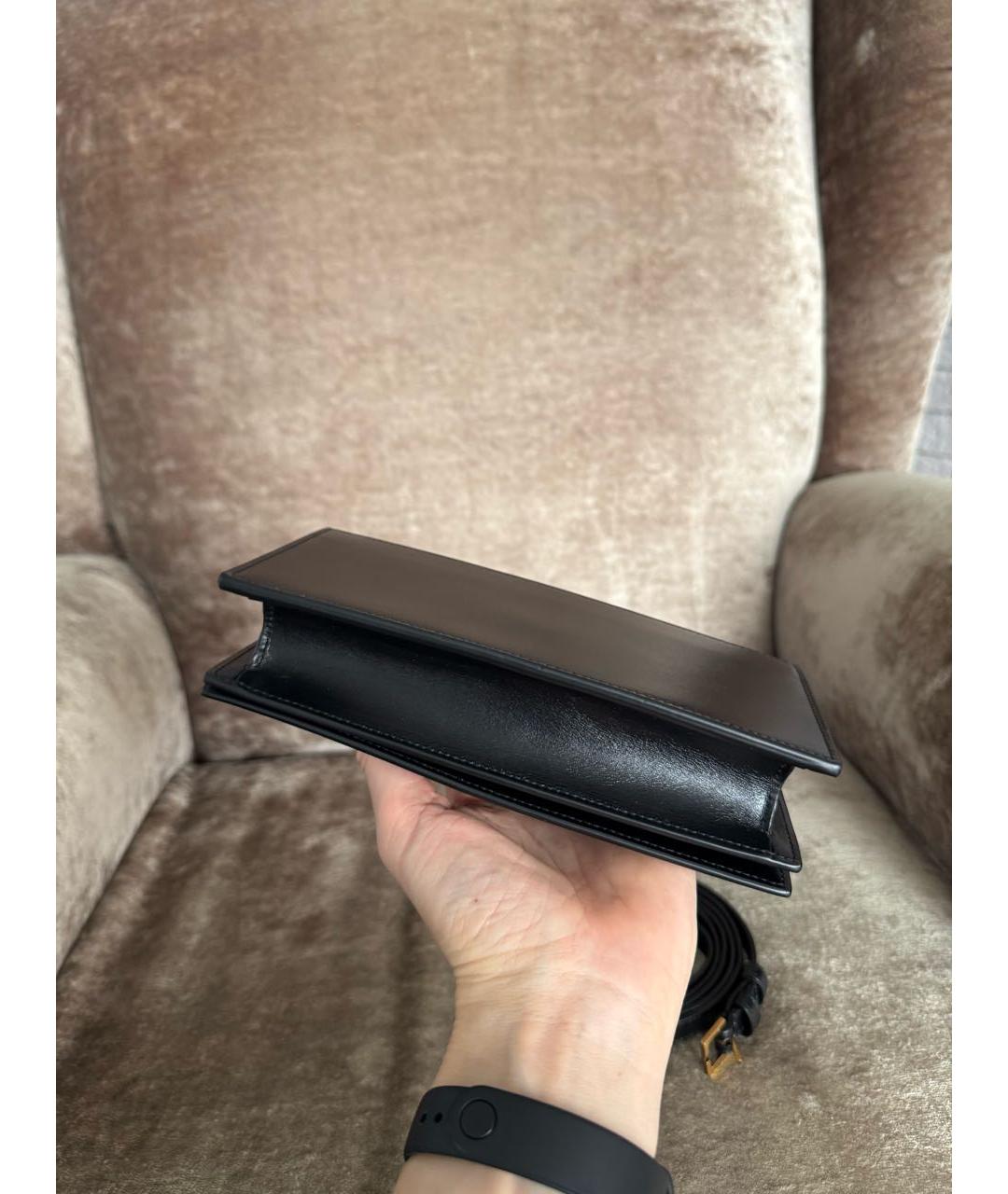 SAINT LAURENT Черная кожаная сумка через плечо, фото 5