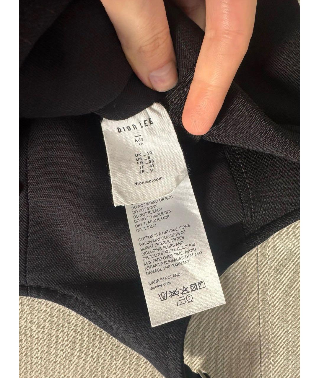 DION LEE Черная хлопковая юбка мини, фото 2