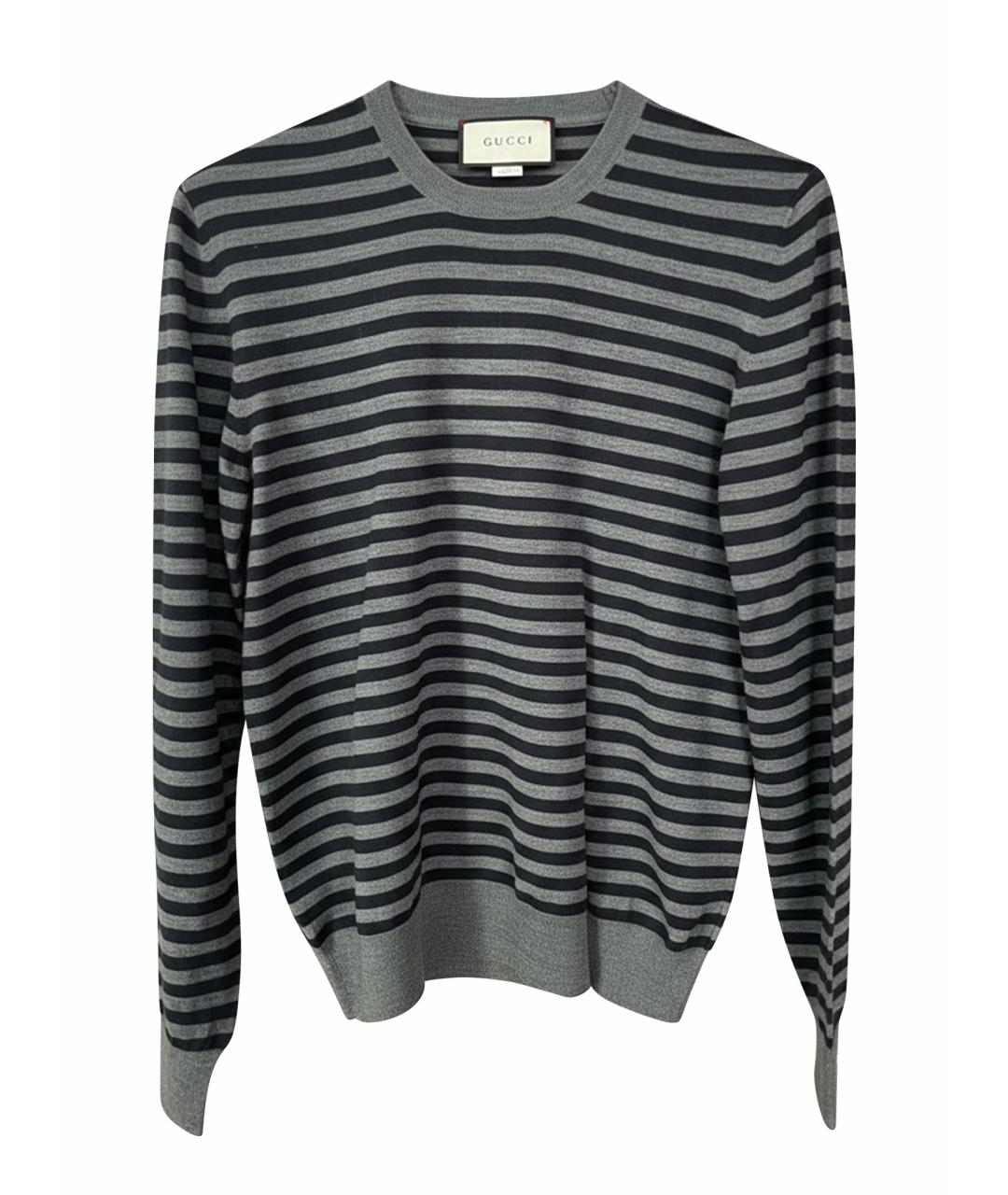 GUCCI Серый шерстяной джемпер / свитер, фото 1