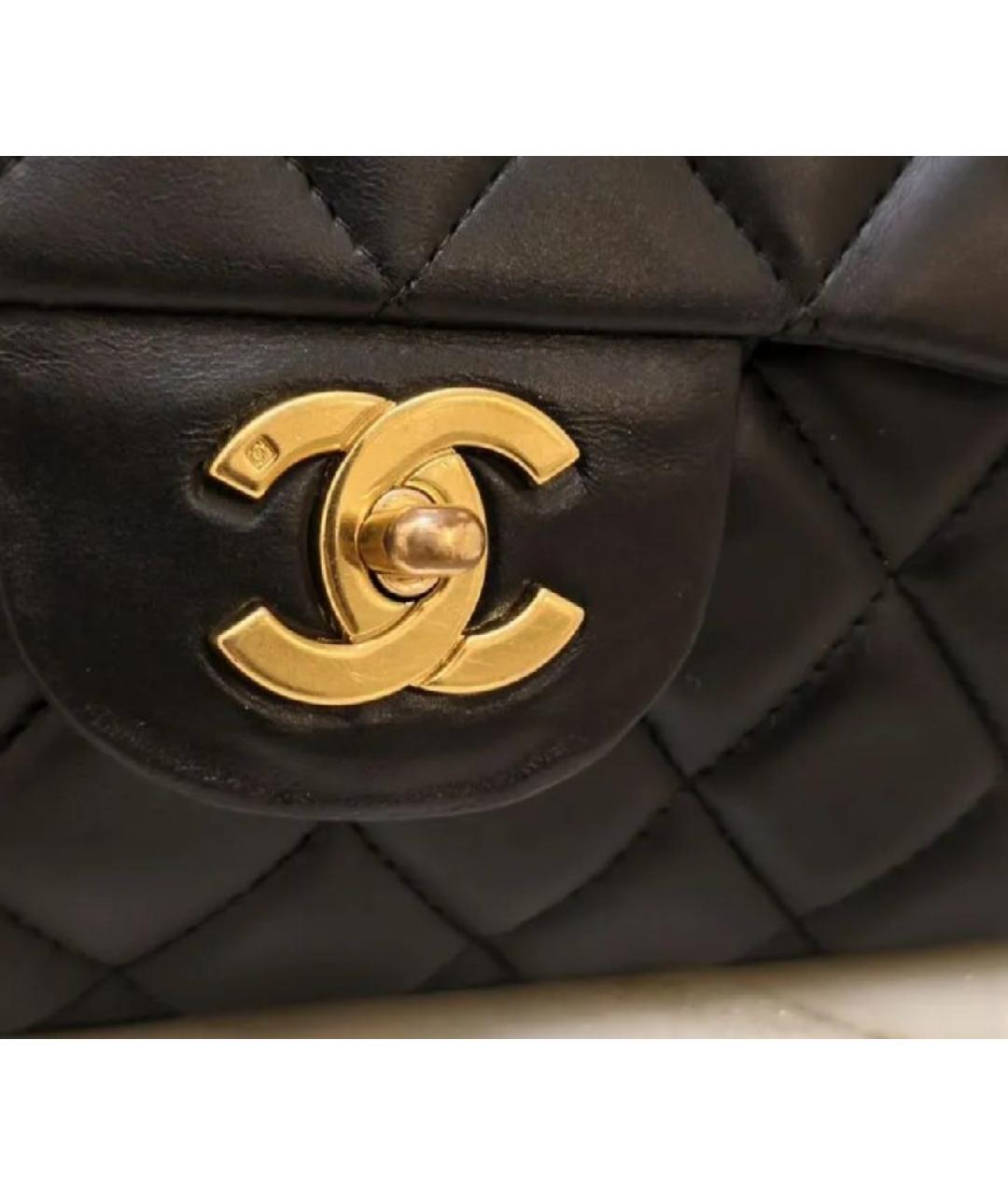 CHANEL Черная кожаная сумка через плечо, фото 7