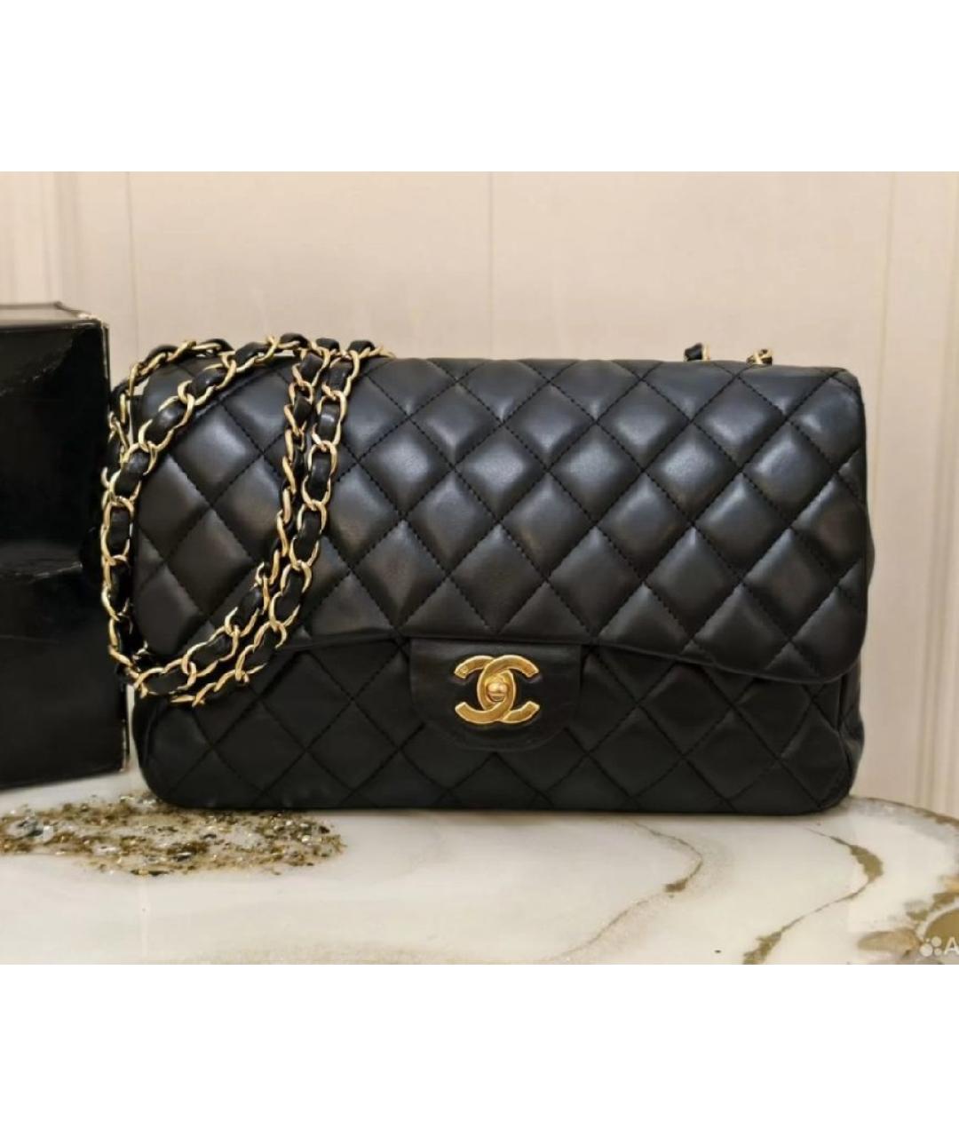 CHANEL Черная кожаная сумка через плечо, фото 10