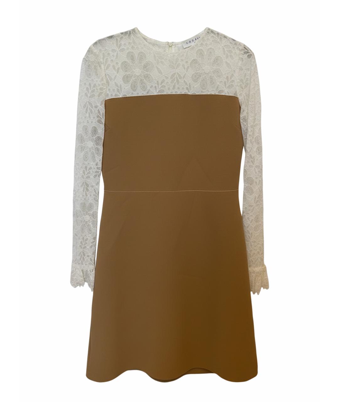 SANDRO Бежевое полиэстеровое повседневное платье, фото 1