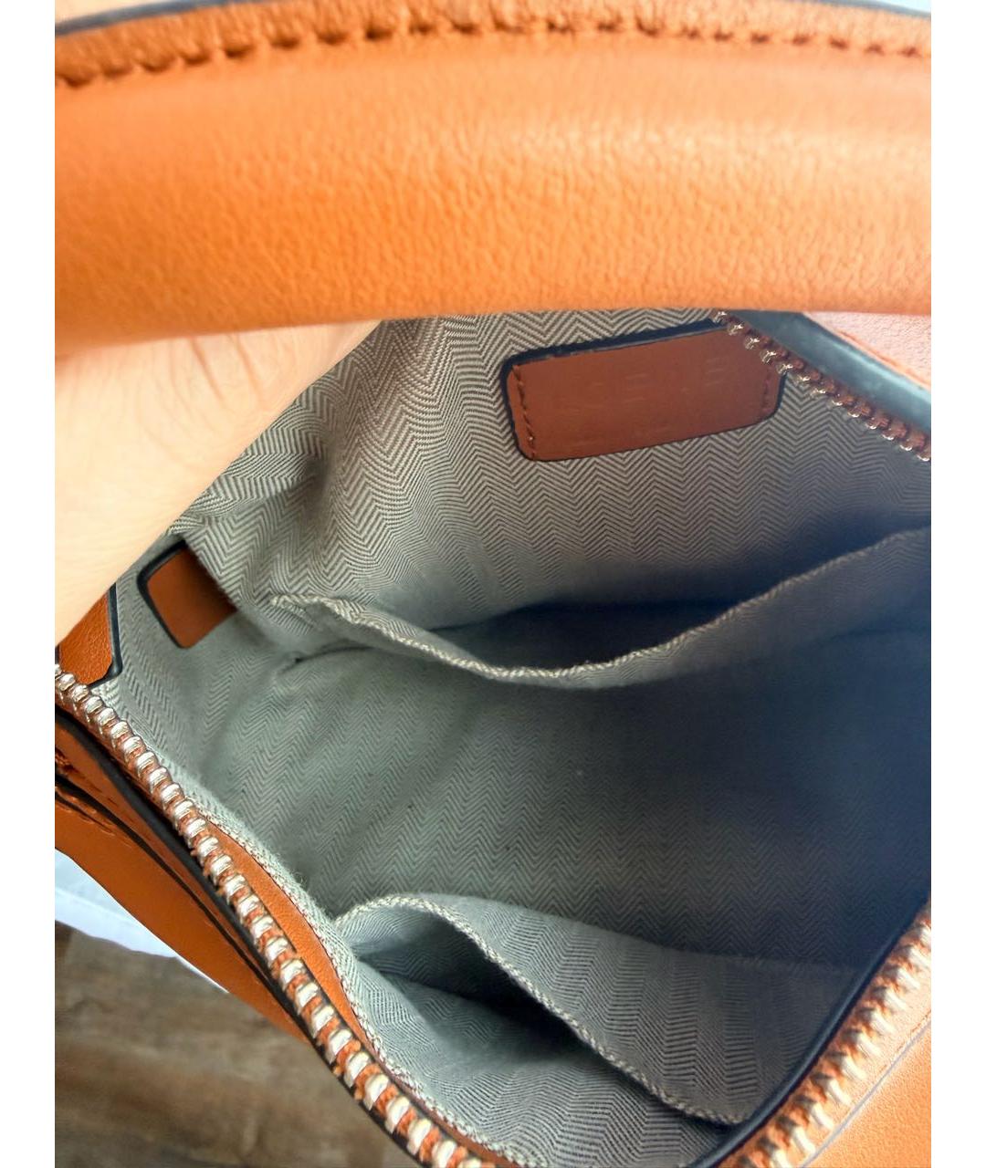 LOEWE Оранжевая кожаная сумка через плечо, фото 4