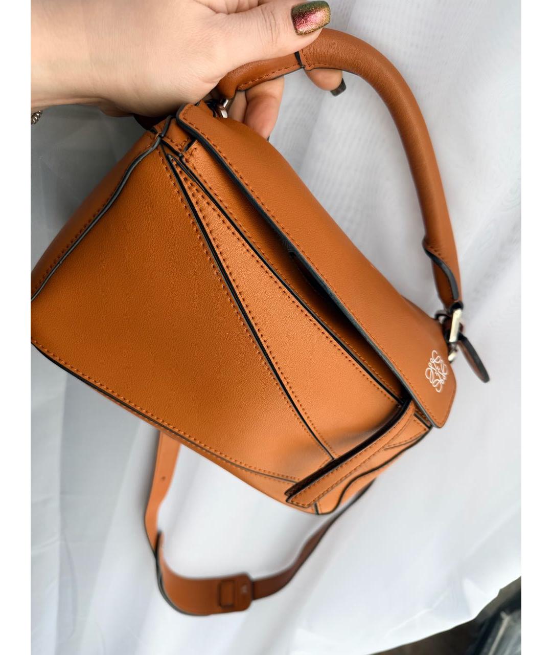 LOEWE Оранжевая кожаная сумка через плечо, фото 2