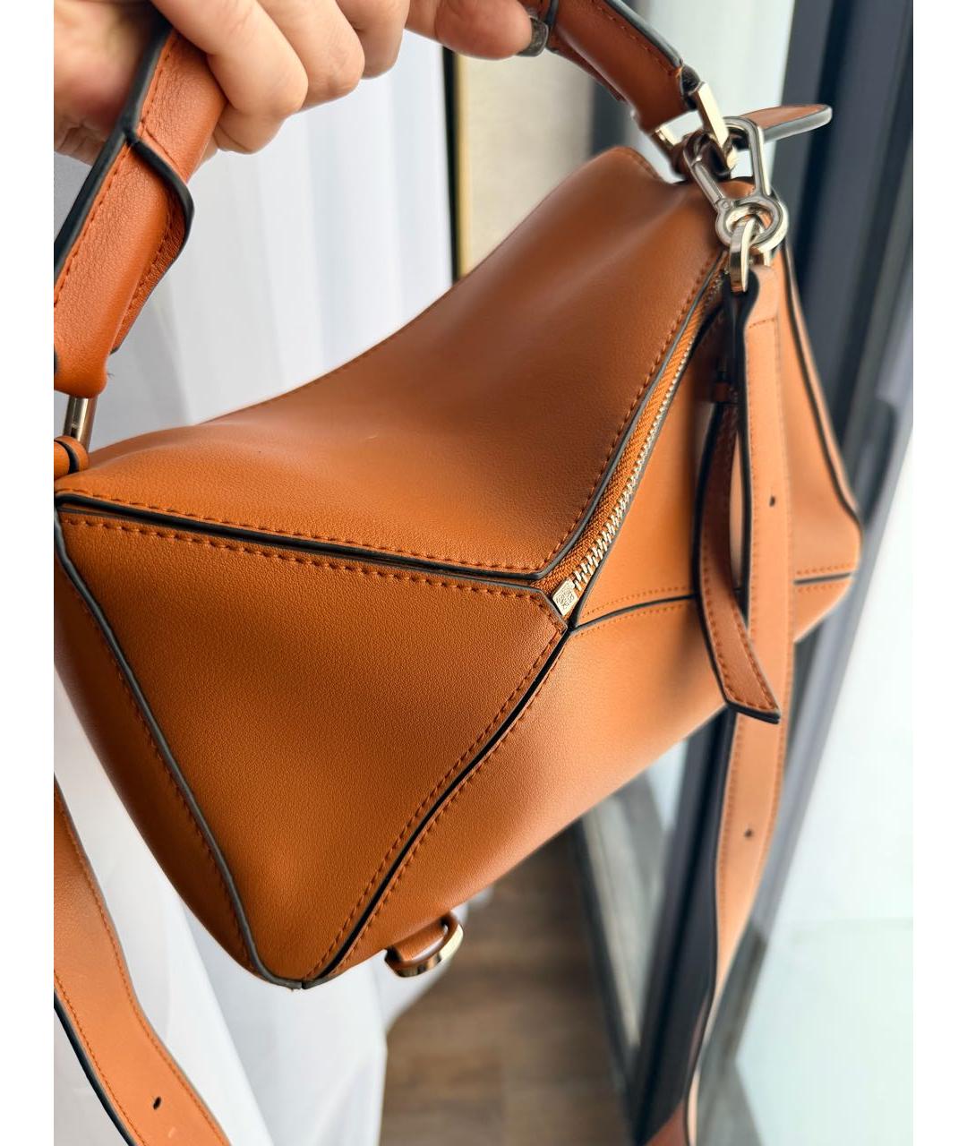 LOEWE Оранжевая кожаная сумка через плечо, фото 3