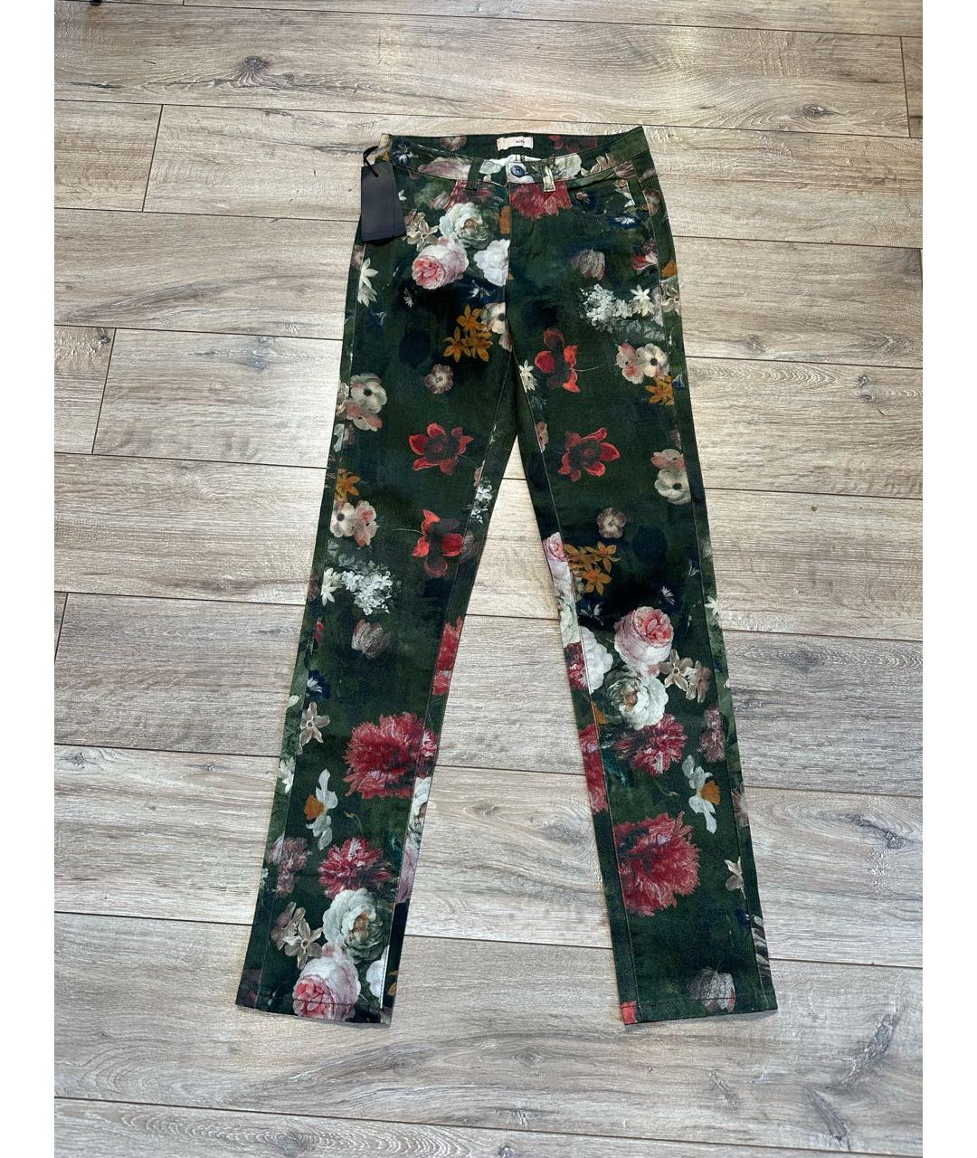 TWIN-SET Зеленые хлопко-эластановые джинсы слим, фото 8