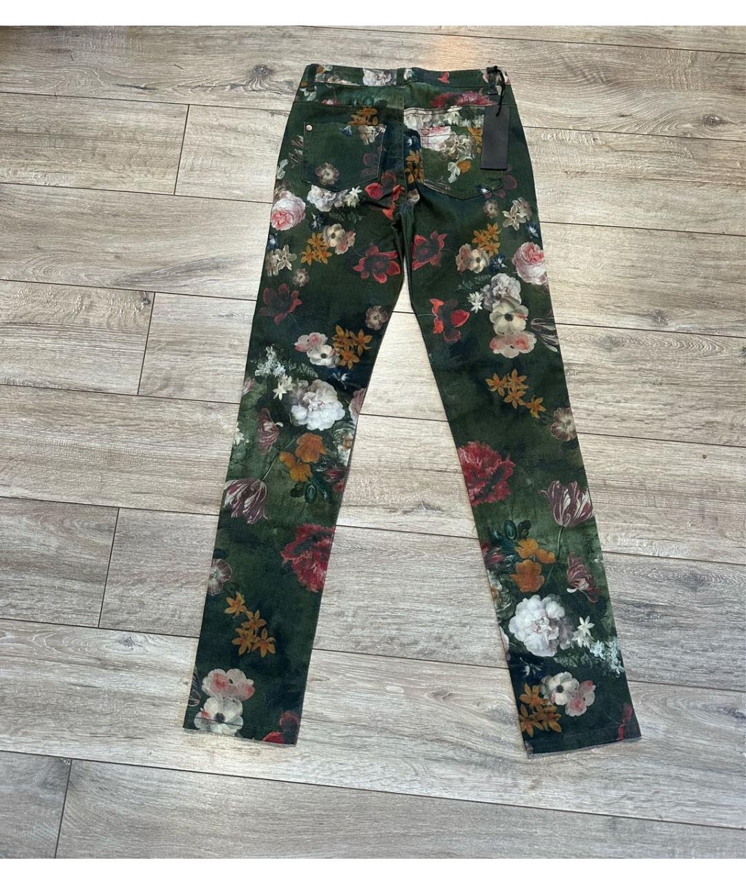 TWIN-SET Зеленые хлопко-эластановые джинсы слим, фото 2