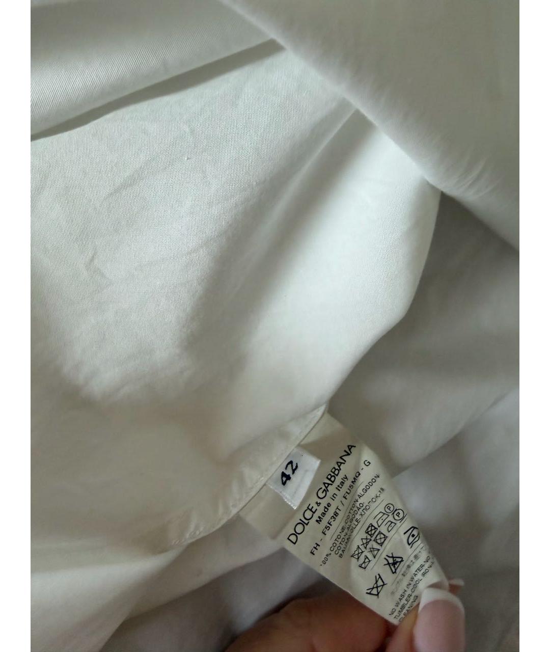 DOLCE&GABBANA Белая хлопковая рубашка, фото 5