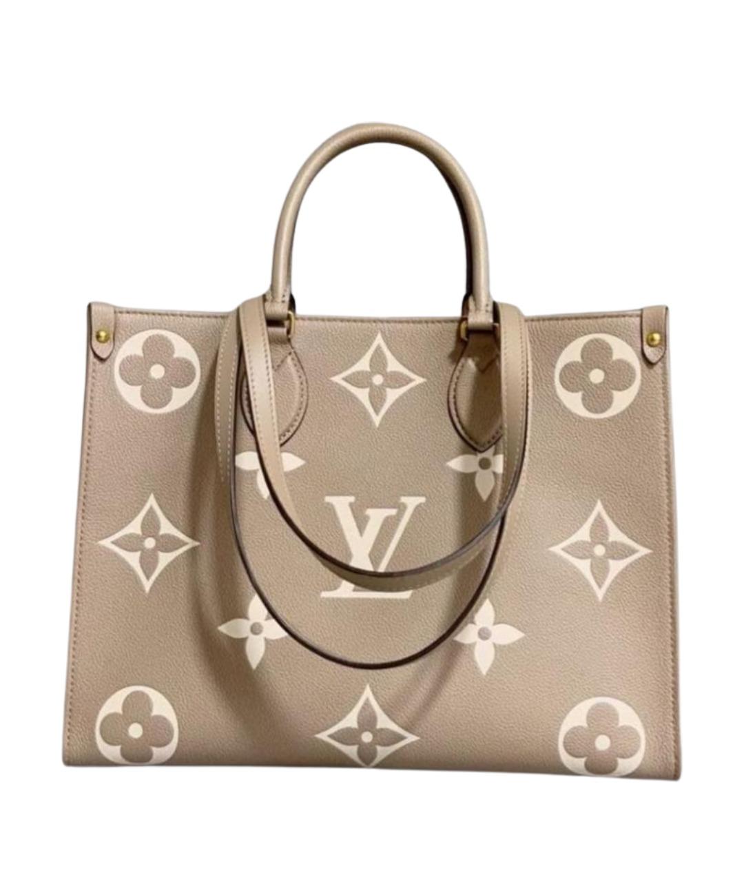 LOUIS VUITTON Бежевая кожаная сумка тоут, фото 1