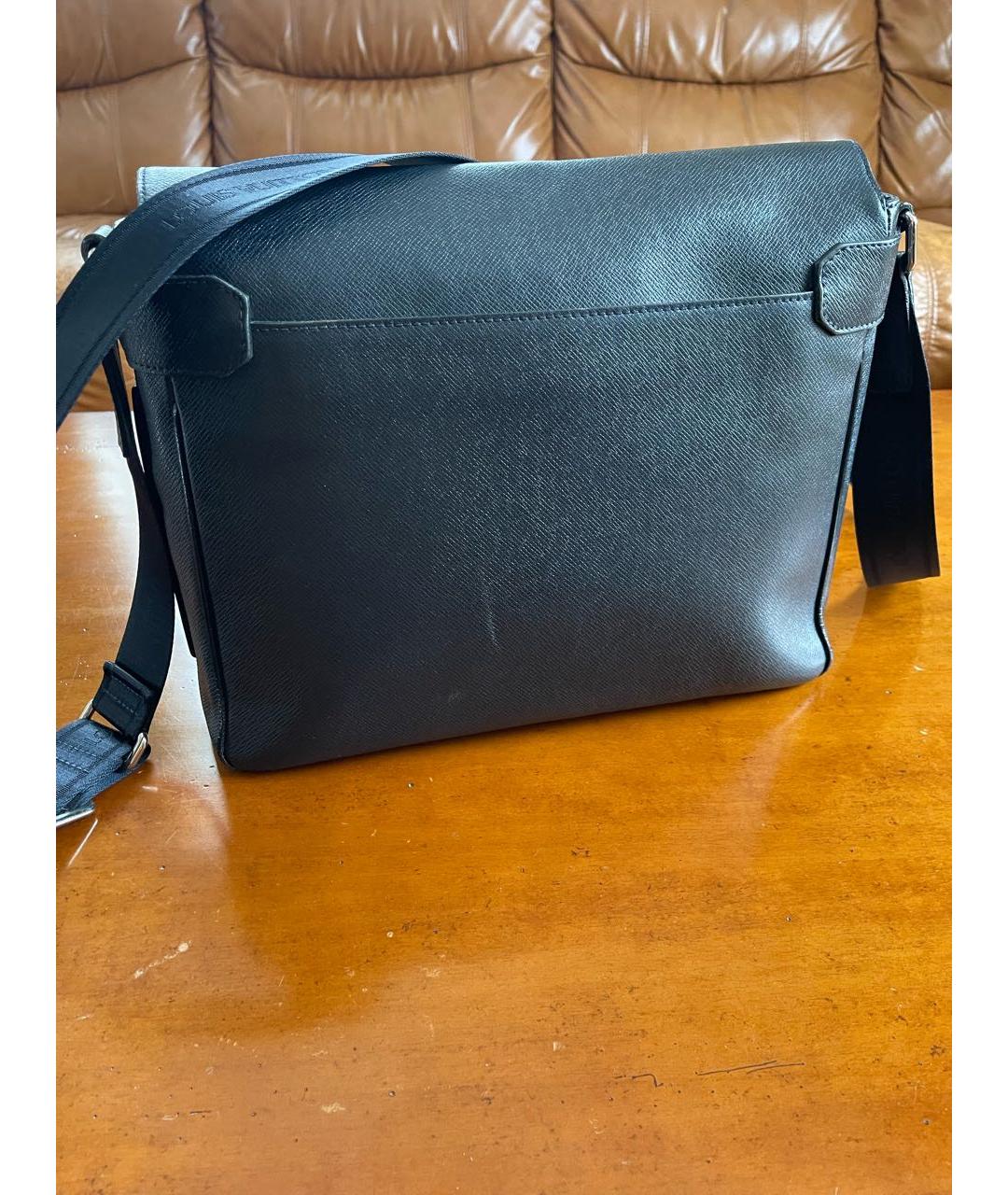 LOUIS VUITTON Черная кожаная сумка на плечо, фото 3