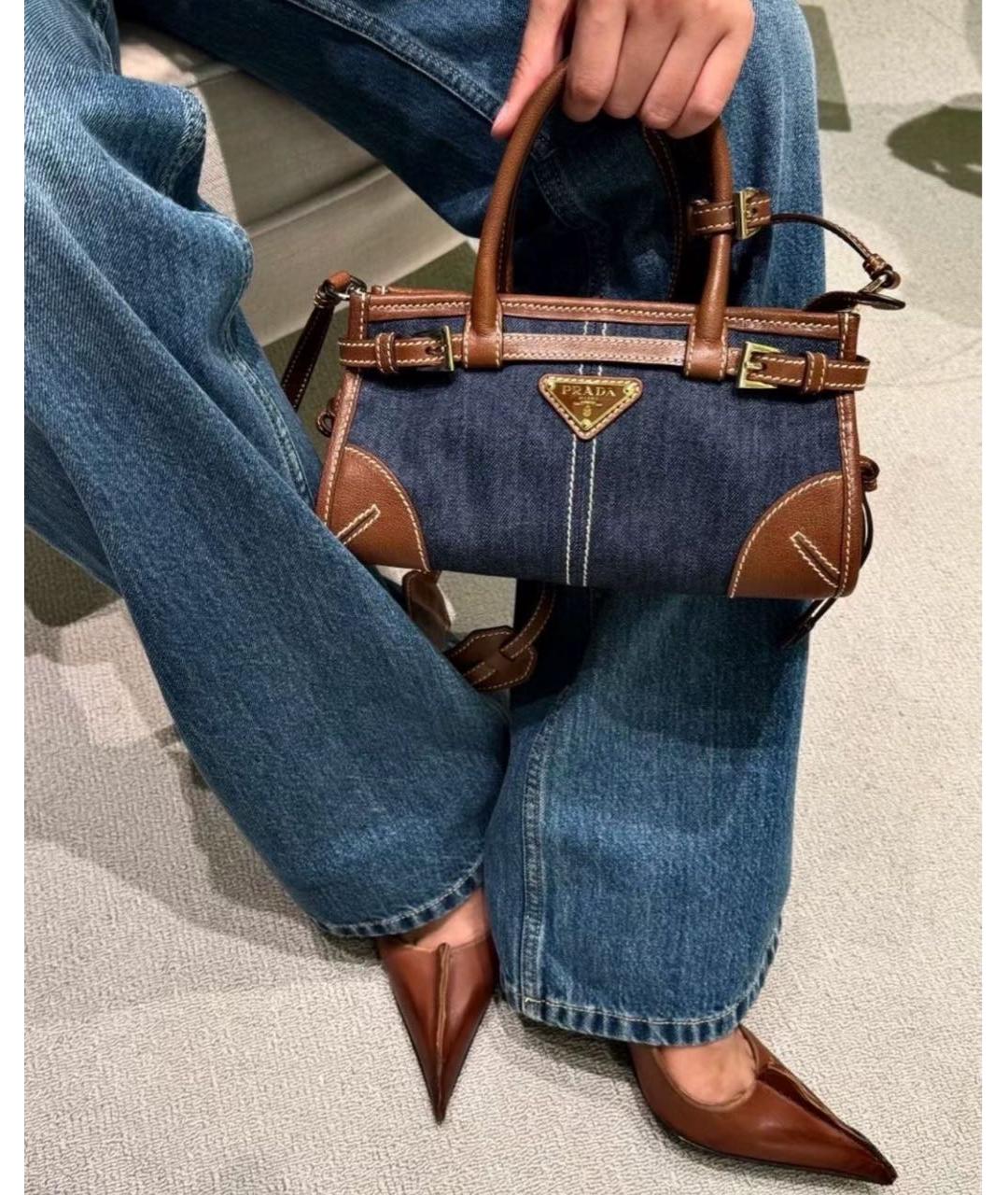 PRADA Темно-синяя сумка через плечо, фото 8