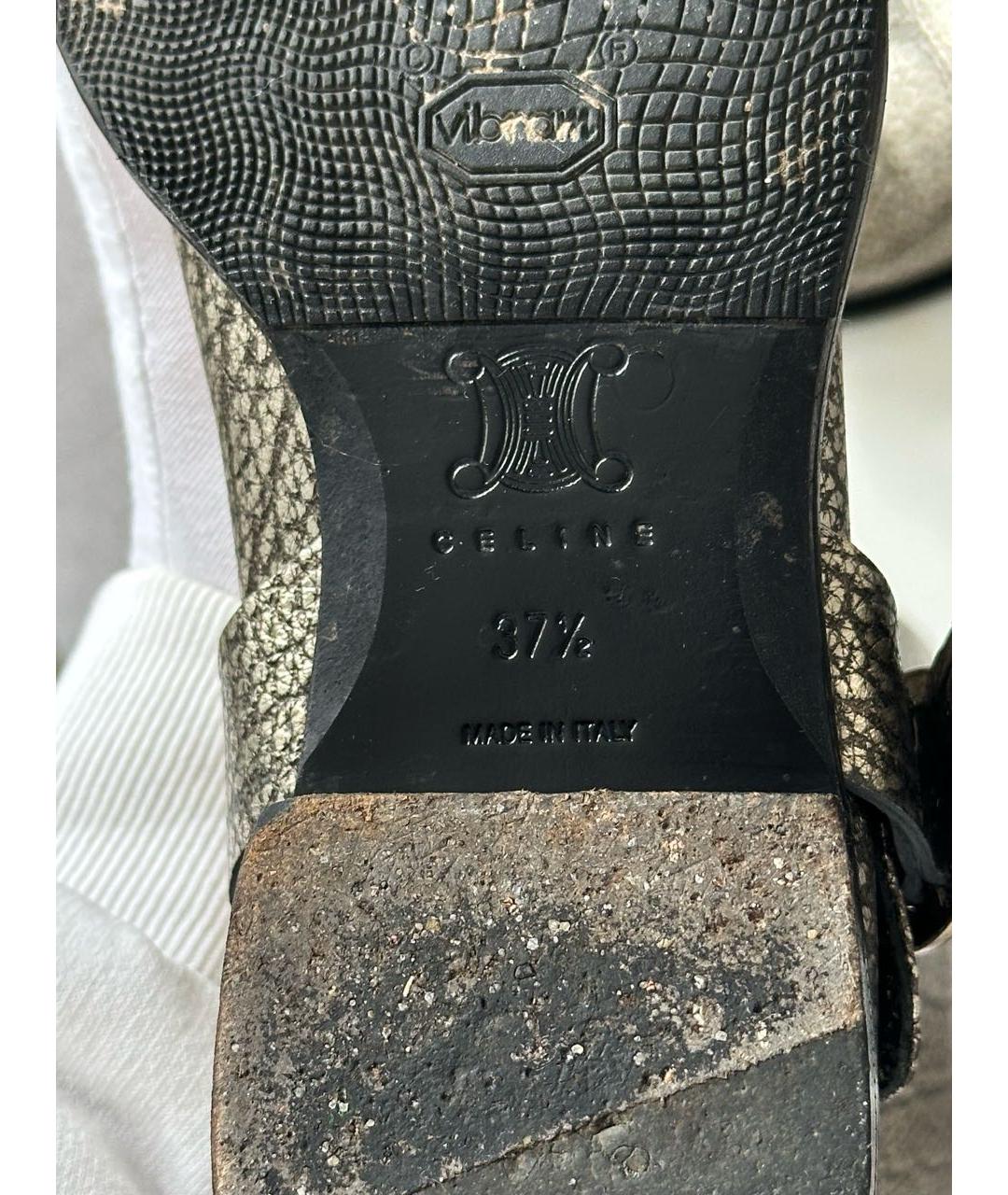 CELINE Серебряные кожаные сапоги, фото 8