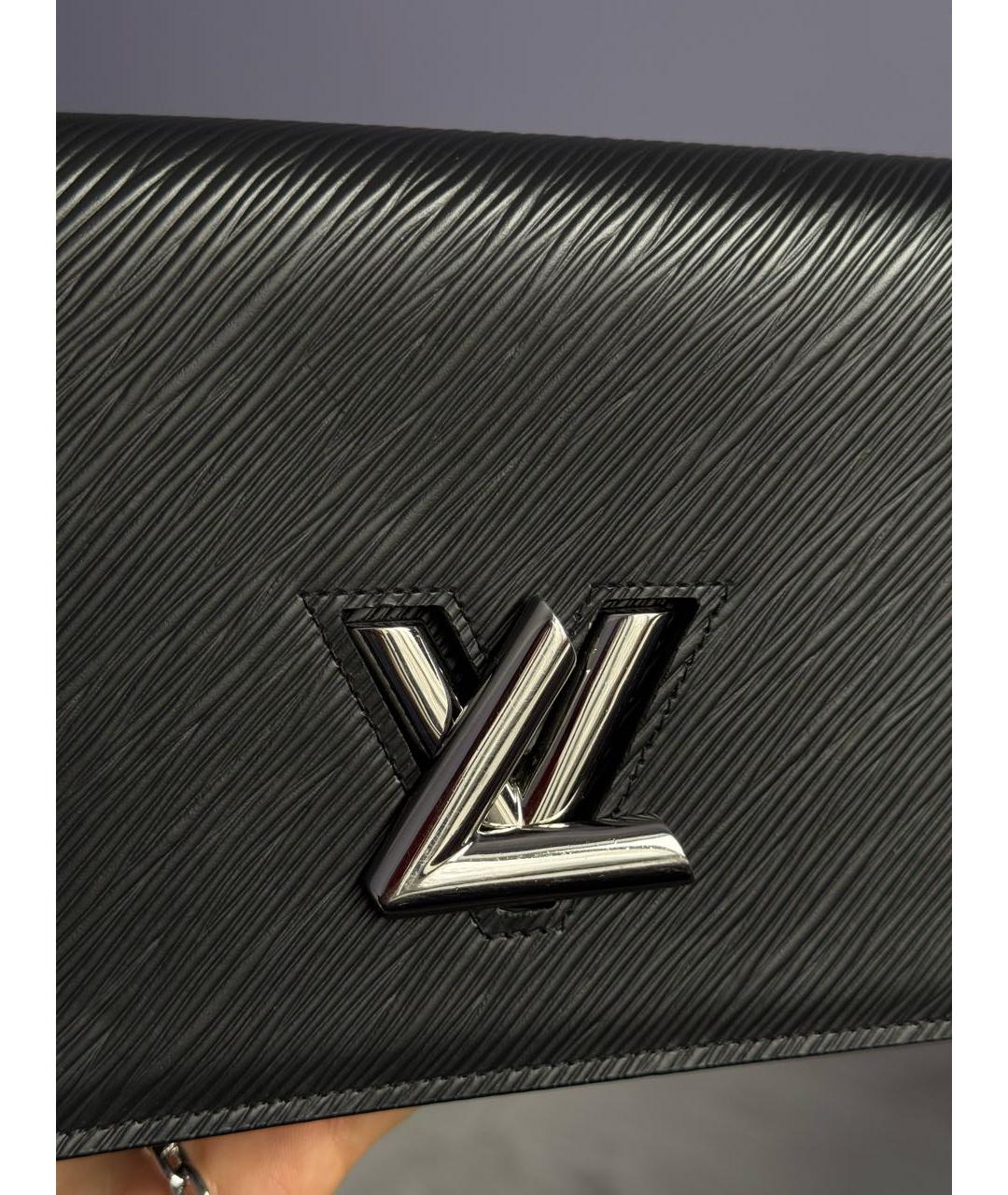 LOUIS VUITTON Черная кожаная сумка через плечо, фото 5