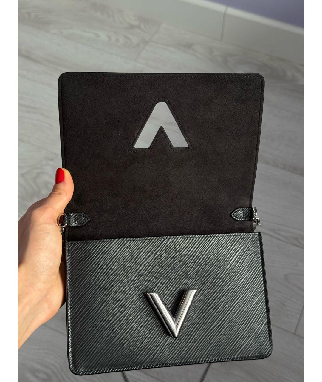 LOUIS VUITTON Черная кожаная сумка через плечо, фото 8