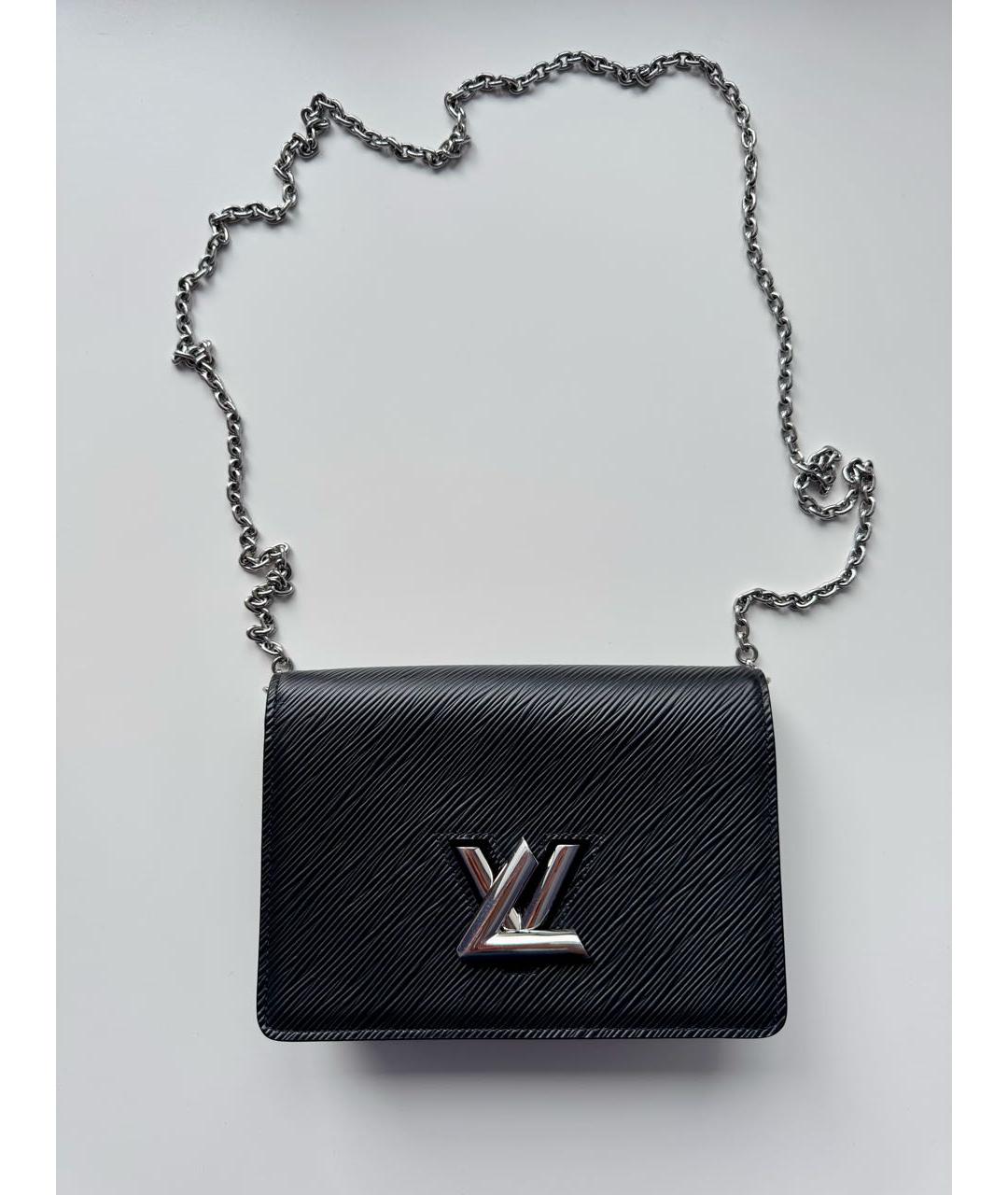 LOUIS VUITTON Черная кожаная сумка через плечо, фото 9