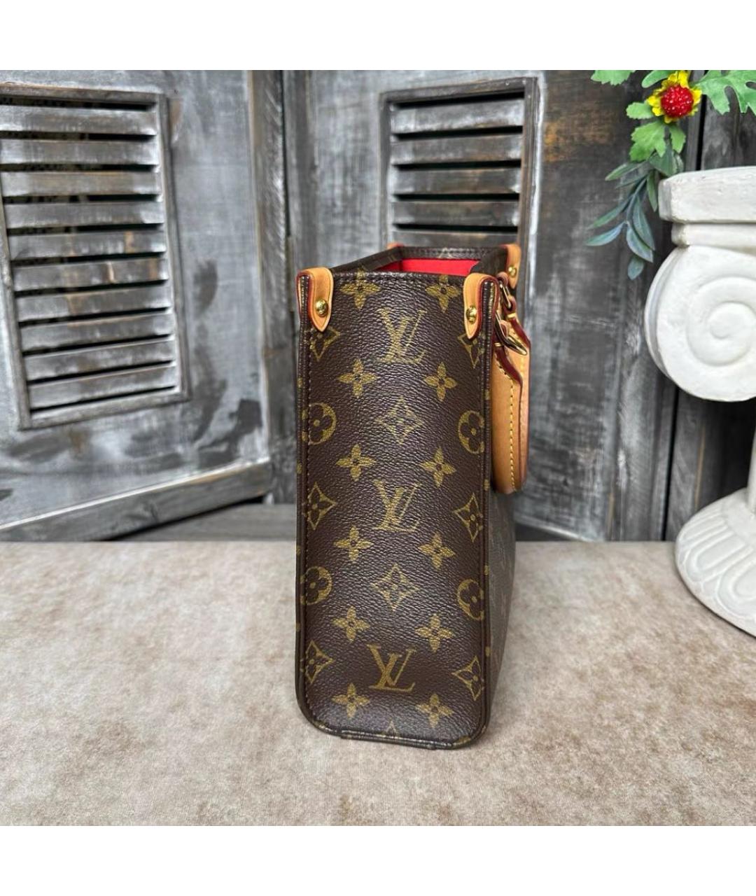 LOUIS VUITTON Коричневая сумка с короткими ручками, фото 5