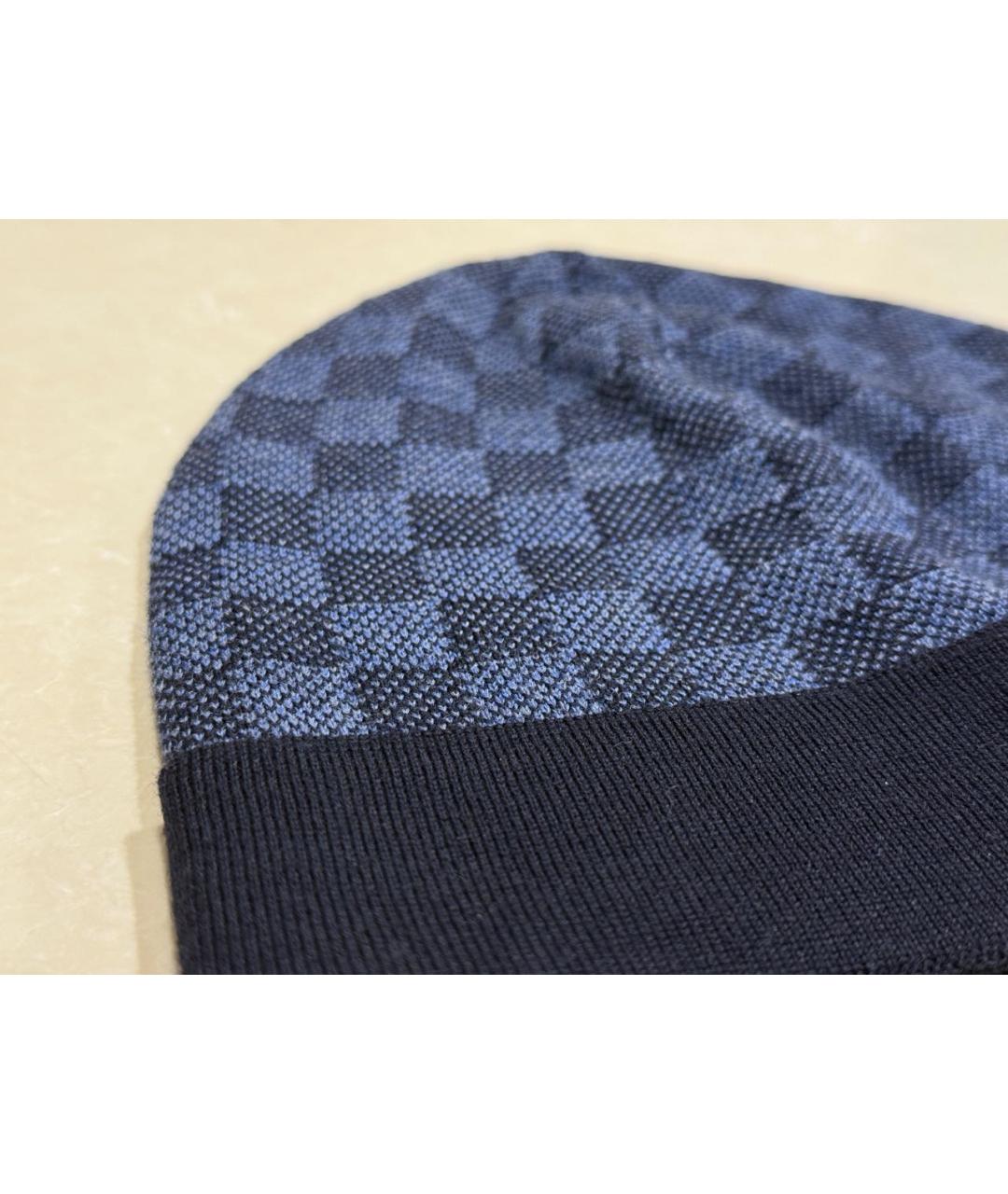 LOUIS VUITTON Синяя шерстяная шапка, фото 3