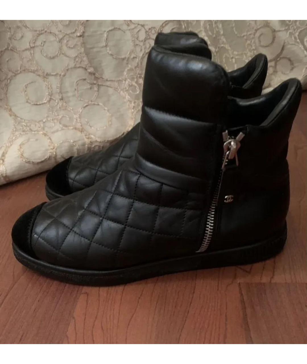 CHANEL Черные кожаные полусапоги, фото 2
