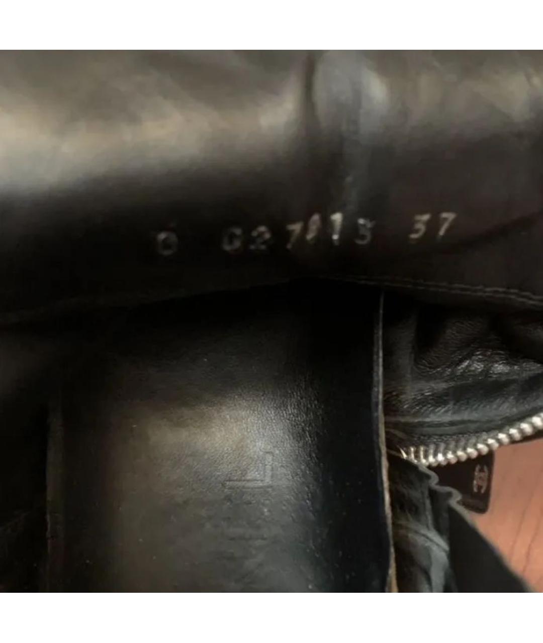 CHANEL Черные кожаные полусапоги, фото 4
