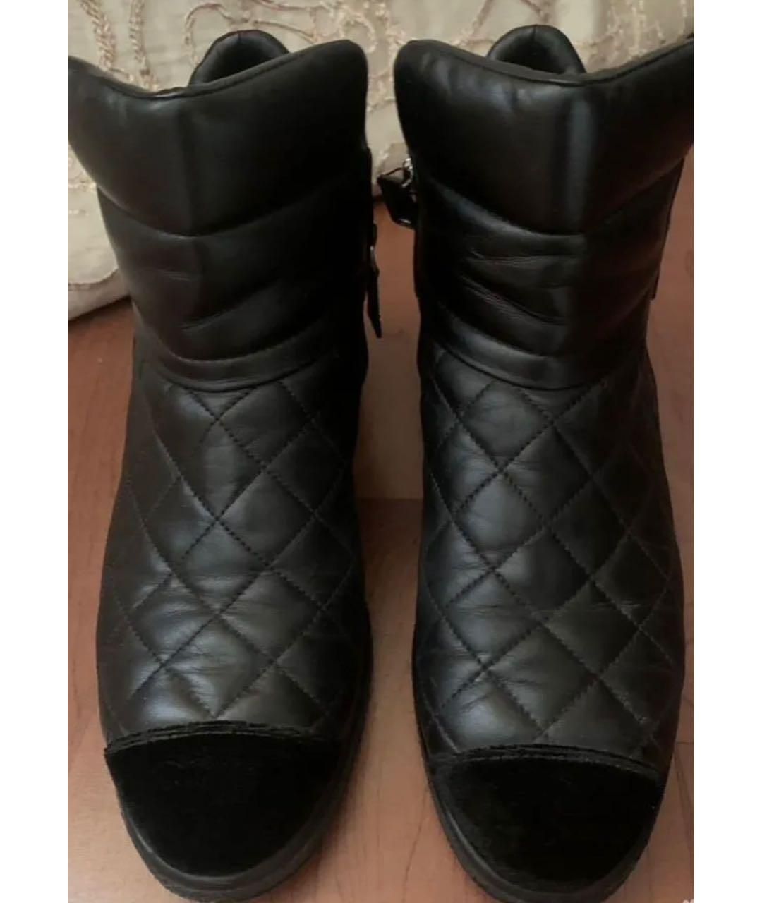 CHANEL Черные кожаные полусапоги, фото 3