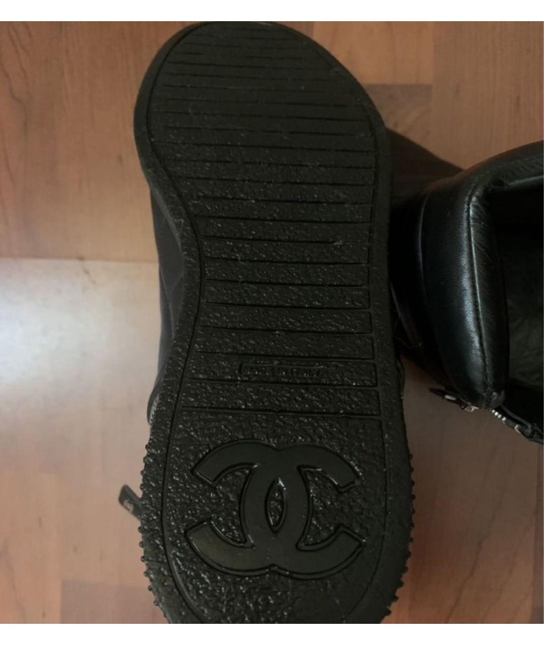 CHANEL Черные кожаные полусапоги, фото 5