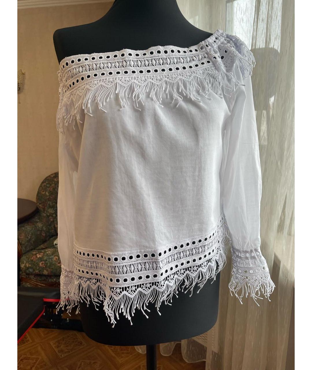 CHARO RUIZ Белая хлопковая блузы, фото 3