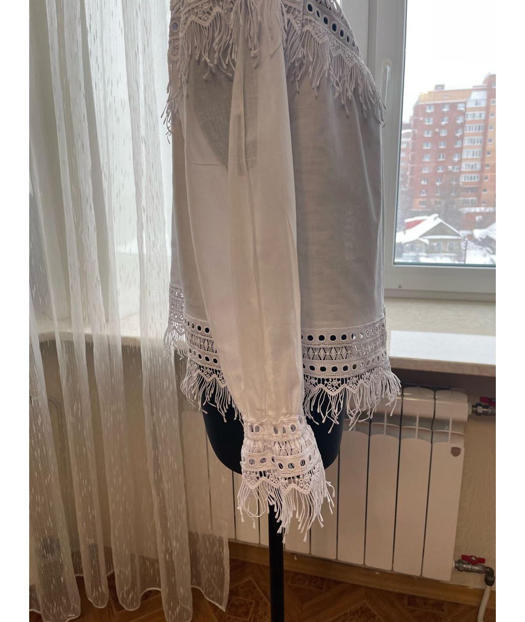 CHARO RUIZ Белая хлопковая блузы, фото 8