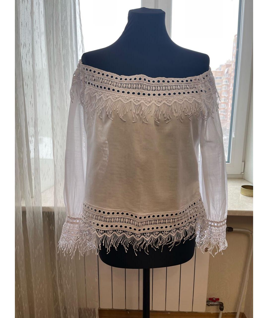 CHARO RUIZ Белая хлопковая блузы, фото 2