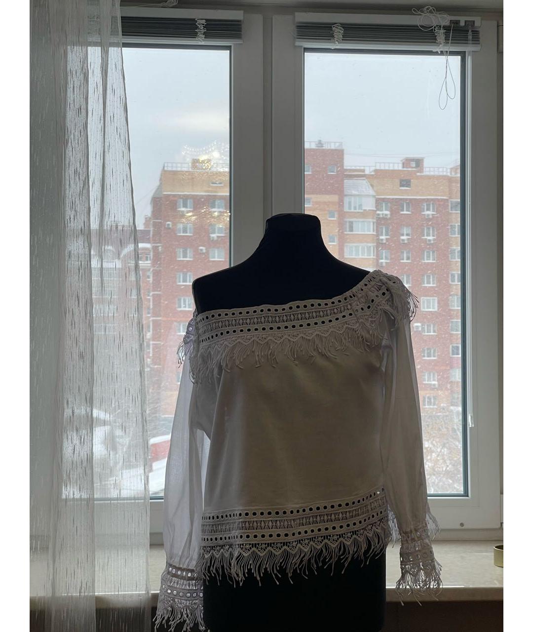 CHARO RUIZ Белая хлопковая блузы, фото 4